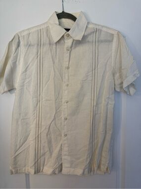 Men's Casual Short-Sleeve Button-Down Shirt in Cream